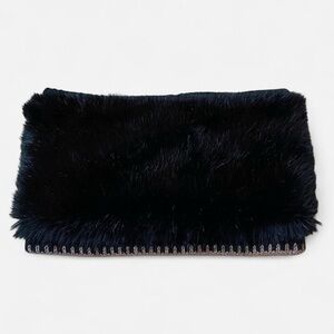 Banana Republic Reversible Black Faux Fur Neck Warmer